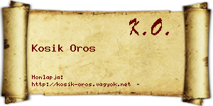 Kosik Oros névjegykártya
